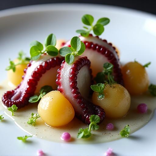 Antipasto gourmet con polpo e patate.