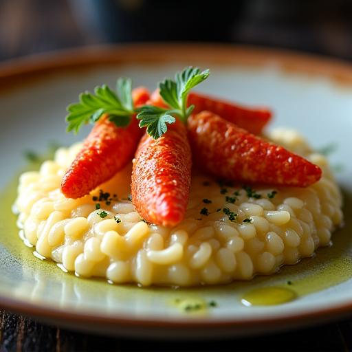 Un primo piano del nostro rinomato Risotto alle Moeche.
